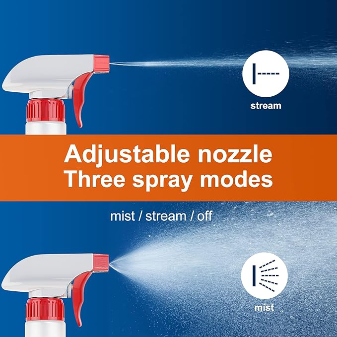 Veco Spray Bottle with Measurements and Adjustable Nozzle, HDPE Plastic Spray - Image 2