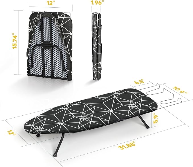 Mini Ironing Board Tabletop Foldable, RAINHOL Space-Saving Iron Board, Compact - Image 6