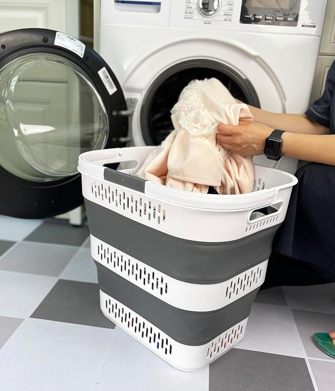 SAMMART 40L Collapsible Plastic Laundry Basket - Image 4