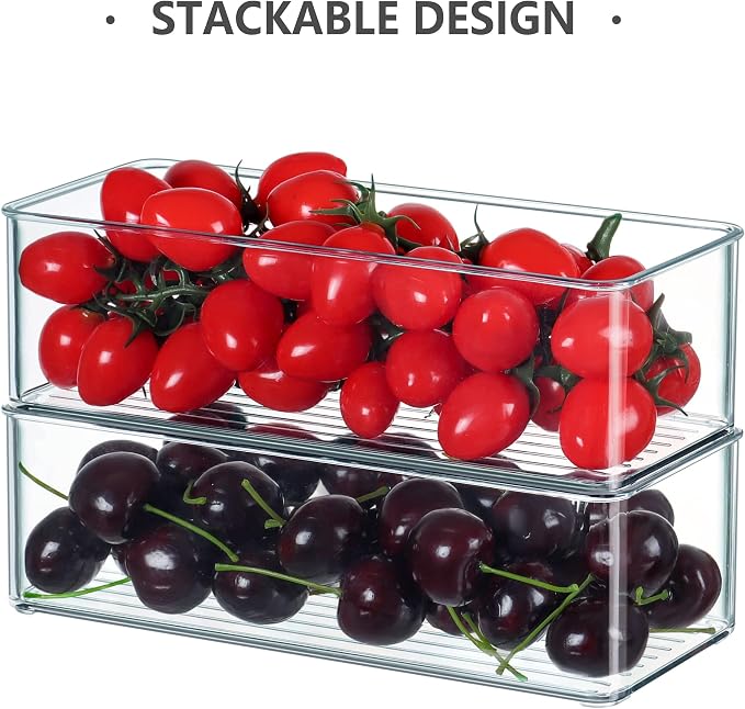 Hudgan 8 Pack Clear Plastic Drawer Organizers Set, Stackable Deep Drawer - Image 6