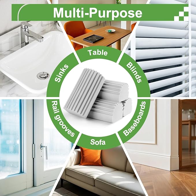 4-Pack Damp Clean Duster Sponge, Sponge Cleaning Brush, Duster - Image 5