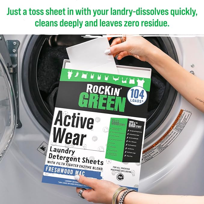 Rockin' Green Active Wear Travel Laundry Detergent Sheets - Image 4