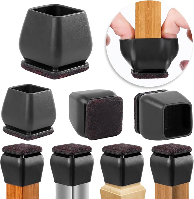 Ezprotekt 24 Pcs Square Silicone Chair Leg Floor Protectors by VisittheEzprotekt