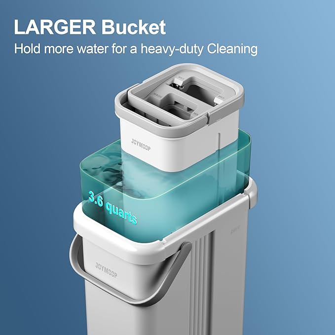 JOYMOOP Mop and Bucket with Wringer Set, Flat Squeeze Mop with Bucket, Dust Mop - Image 4