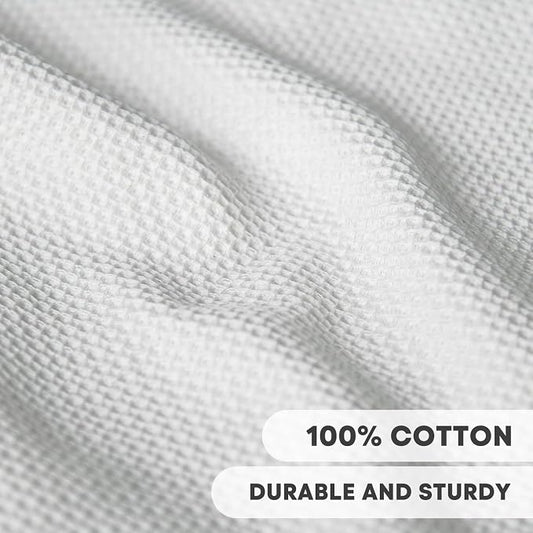 Artoid Mode 100% Cotton White Light Dark Grey Waffle Weave Kitchen Dish Cloths - Image 2