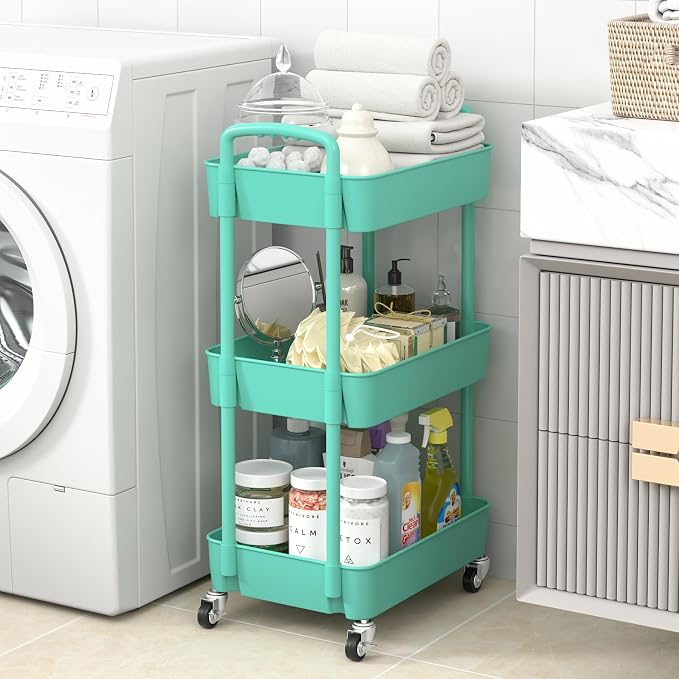 Sywhitta 3-Tier Plastic Rolling Utility Cart - Image 4