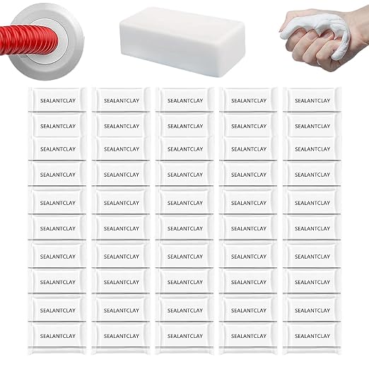 Pack of 50 White Seal Putty Waterproof Duct Seal Repair Sealing Clay, Quick by ZXFUTURE