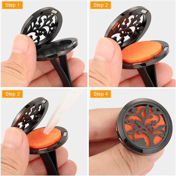 2 Pieces 316L Stainless Steel Car Aromatherapy Essential Oil Diffuser Air - Image 5