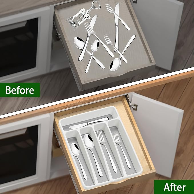 Silverware Organizer Utenisl Organizer Holder Kitchen Drawer Organizer Plastic - Image 3