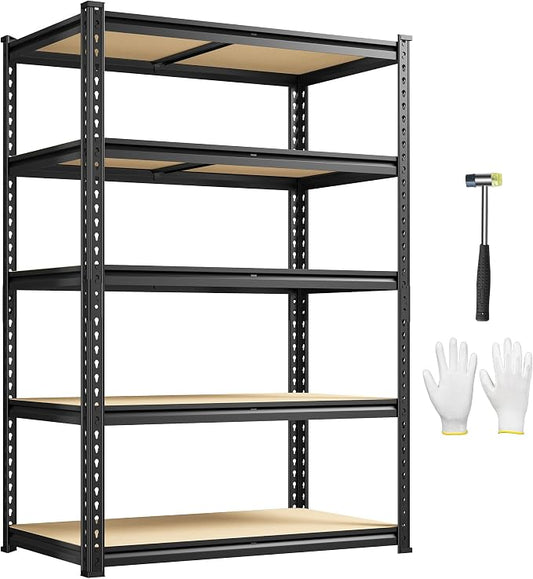 5-Tier Storage Shelves, 1980LBS Adjustable Pantry Shelves, Metal Shelving Unit by Durayloly