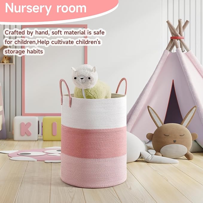 CLHMILY&Z 100L Laundry Basket Round Storage Rope Basket