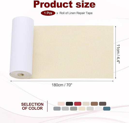PATIKIL 70x4.4 Inch Linen Repair Tape, Repair Fabric Patch Self Adhesive Couch - Image 2