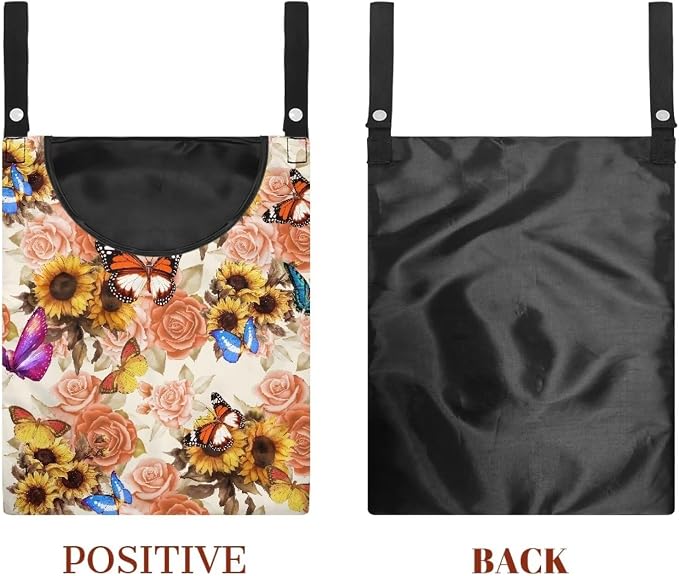 Butterfly Clothespin Bag with Hanging Sunflowers Rose Hook Waterproof Clothes - Image 7