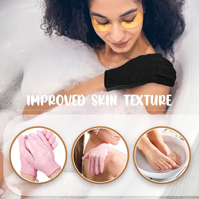 104 Pcs Exfoliating Glove Bulk Shower Gloves - Image 5