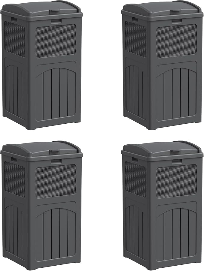 YESHOMY 4 Pack Outdoor Trash Can by SearchallYESHOMY