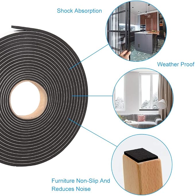 Foam Tape Weather Stripping Window Seal, Adhesive Closed Cell Weather Strip - Image 5