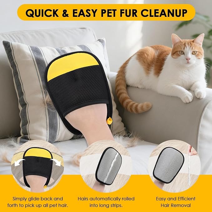 SAWMONG 2Pcs Pet Hair Removal Glove, Fan-Shaped Pet Hair Remover Glove Newly - Image 4