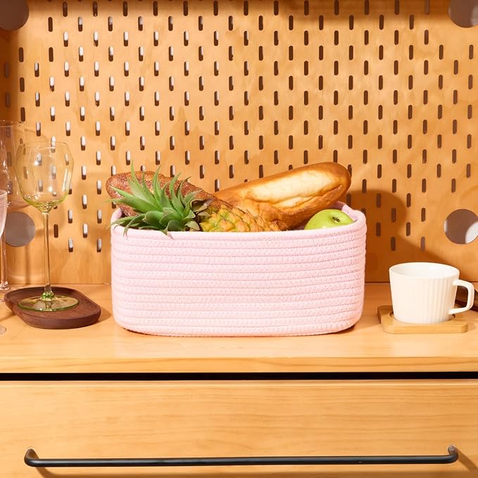 Small Storage Baskets for Organizing | Closet Organizer Bins | Shelf Toy Basket - Image 5