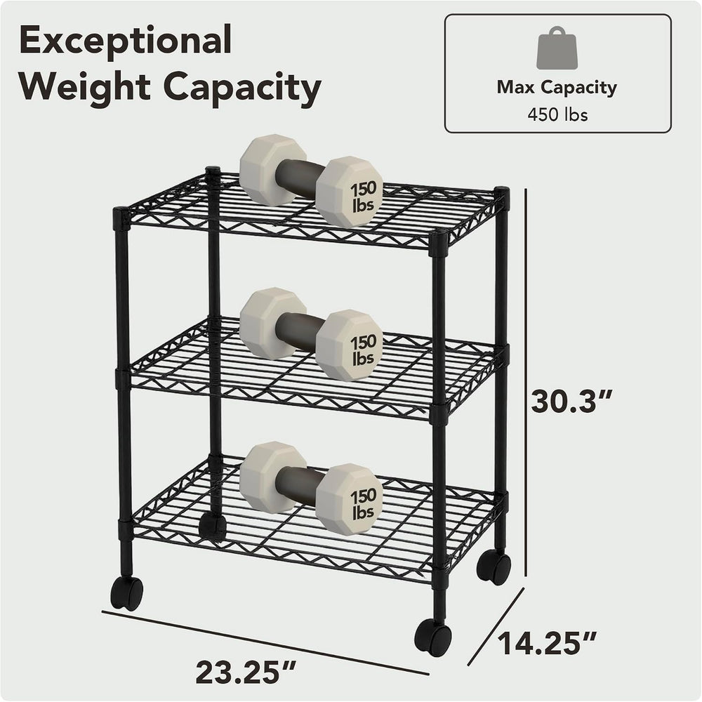 3 Tier Wire Shelving Unit Storage Rack, Metal Heavy Duty Utility Organizers, ...