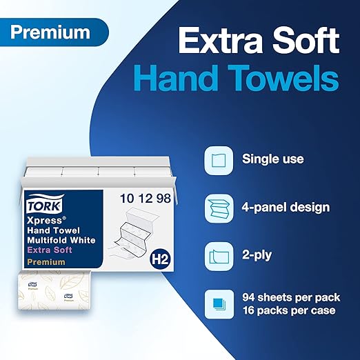 Tork Xpress Paper Towel Dispenser and Tork Extra Soft Multifold Hand Towel White - Image 7