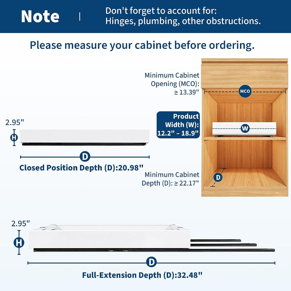 Garvee 2 Pack Pull Out Cabinet Organizers, Expandable 12.2"-18.9" W...