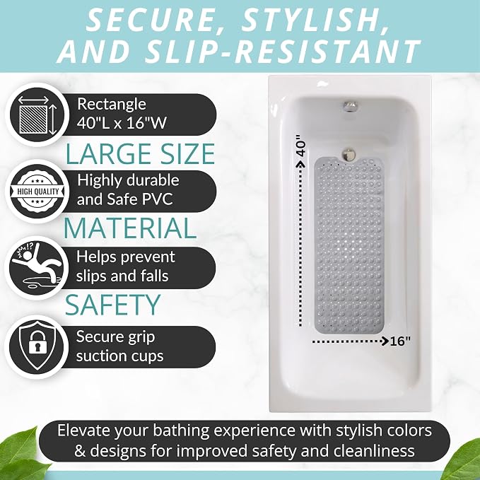 ENKOSI Large Non Slip Bathtub & Shower Mat - Image 4