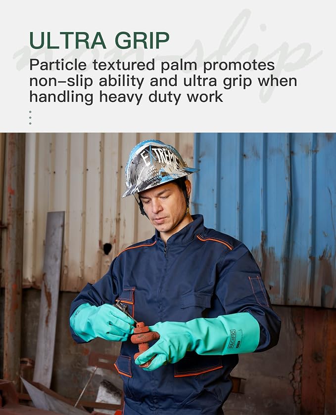 PACIFIC PPE 2 Pairs Nitrile Chemical Resistant Gloves, Resist Strong Acid - Image 5