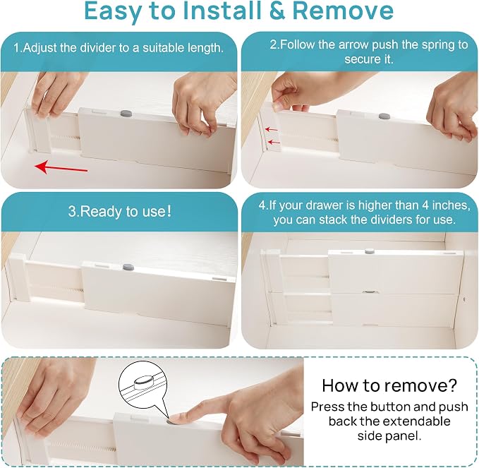 Vtopmart 4 Pack Drawer Dividers - Image 2