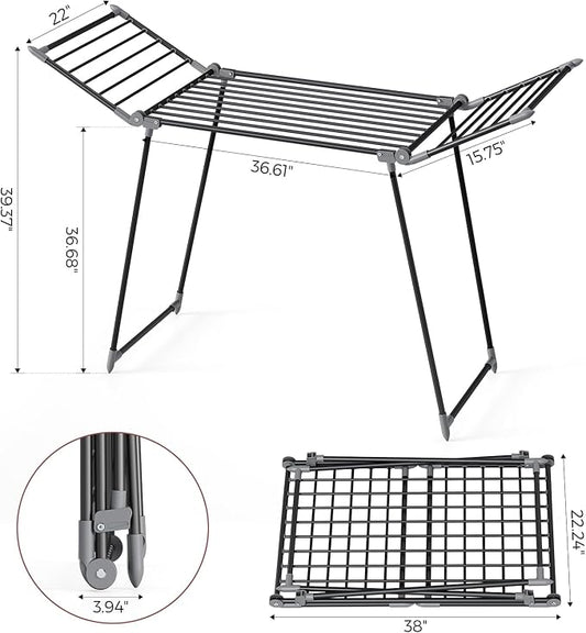 APEXCHASER Clothes Drying Rack Foldable, Large Drying Rack Clothing, Winged - Image 2