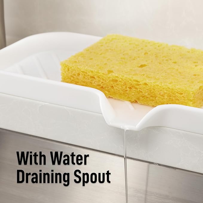 Zulay Kitchen Large Silicone Sponge Holder – Flexible Sink Organizer Tray - Image 8