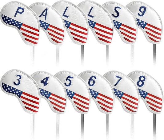 FINGER TEN Premium Synthetic Leather Stylish Iron & Wedge Golf Head Covers by FINGERTENSport