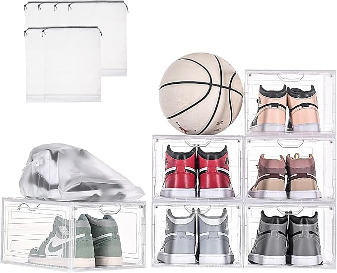 9 Pack Thicken Shoe Organizer Stackable, Upgraded Sturdy Shoe Storage Box - Image 7