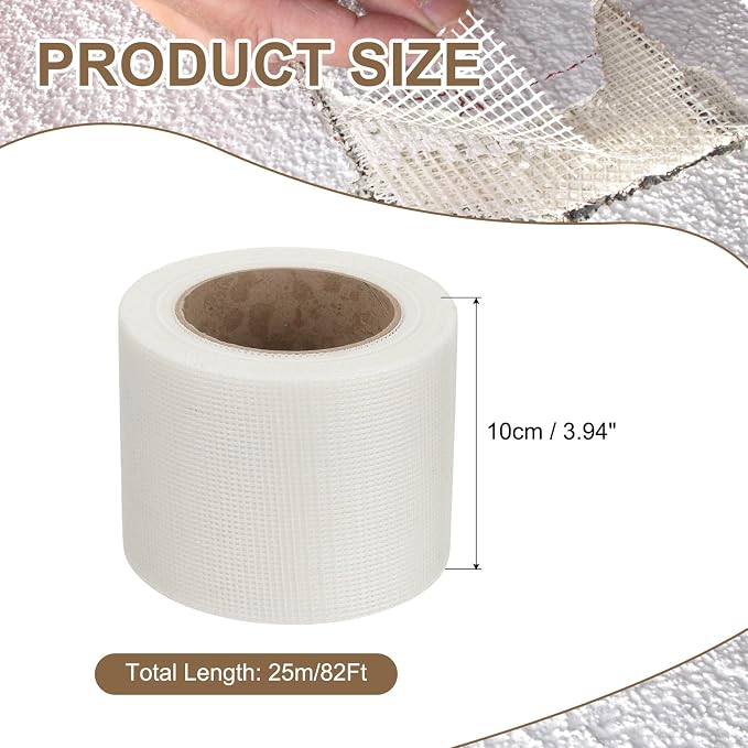 PATIKIL Drywall Repair Mesh Tape, 4 inch x 82 ft Fiberglass Repair Patch - Image 2