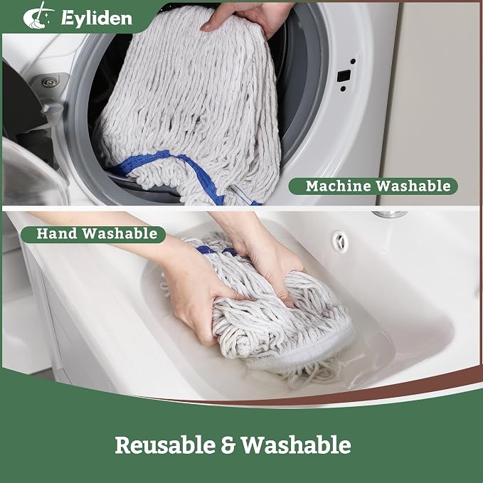 Eyliden 3 Pack Mop Heads Replacement, Universal Commercial Mops - Image 5
