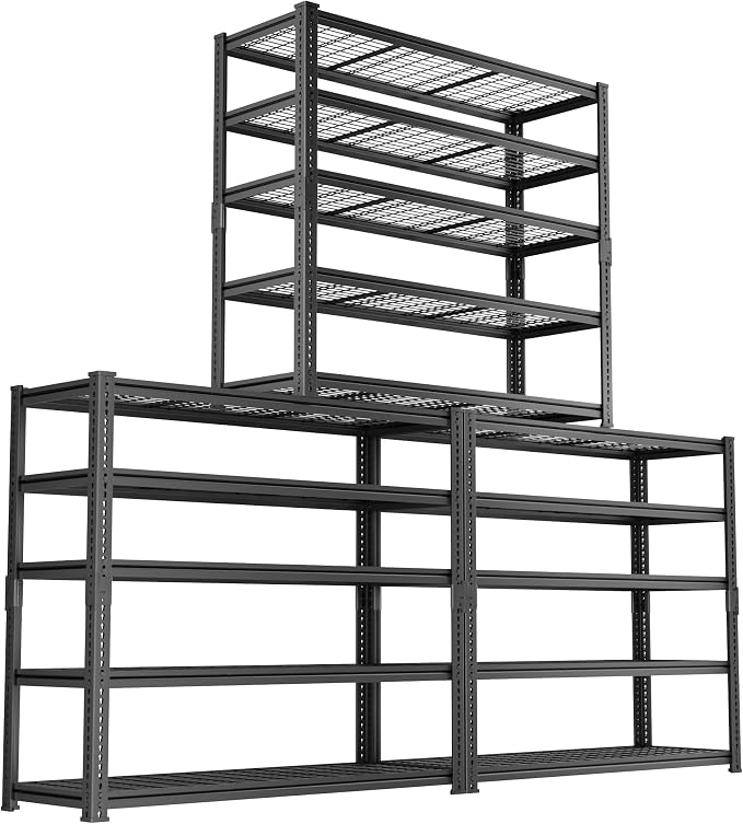 Storage Shelves Heavy Duty, 5-tier Adjustable Metal Industrial Utility Shelf by ROOMTEC