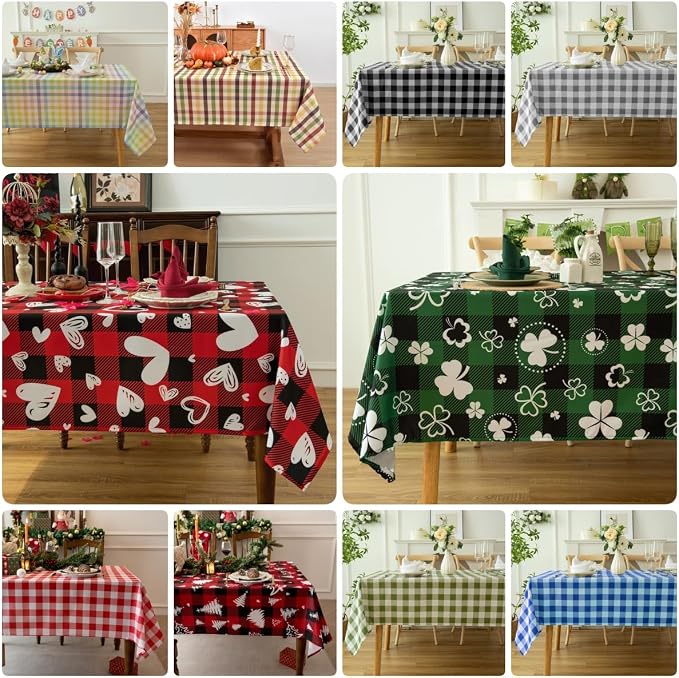 Waterproof Checkered Tablecloth Fabric - Image 5