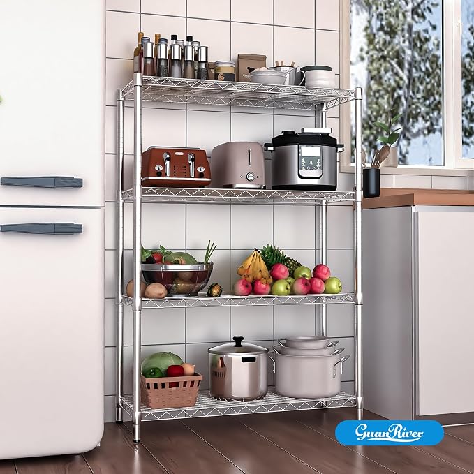 4-Shelf Adjustable Metal Shelf Wire Shelving Unit Storage Rack Display Shelf - Image 6