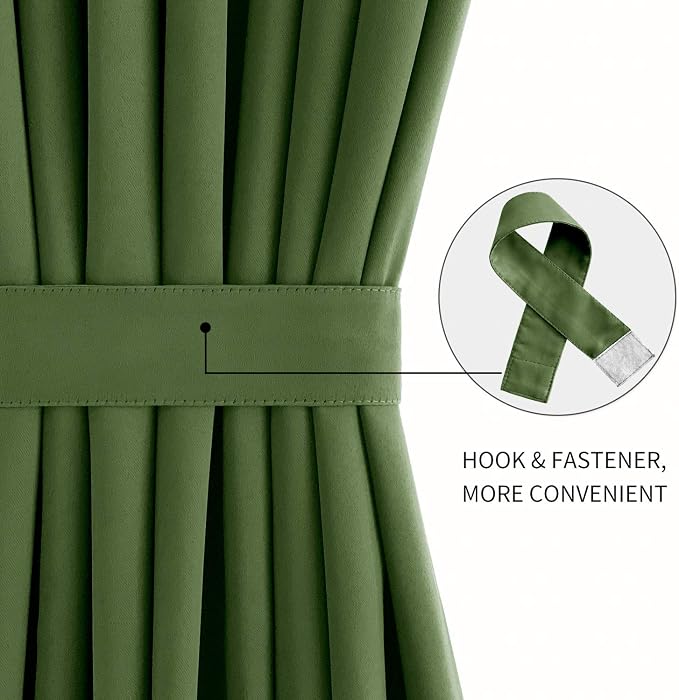 DWCN French Door Curtains – Rod Pocket Thermal Blackout Curtain - Image 2