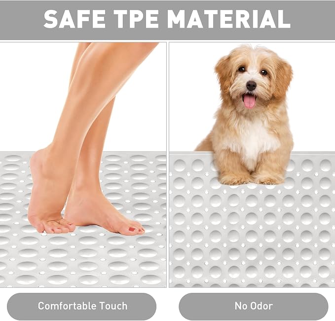 Shower Mat Non Slip: 35.4 x 23.6 Inch Extra Large TPE Shower Mats - Image 3