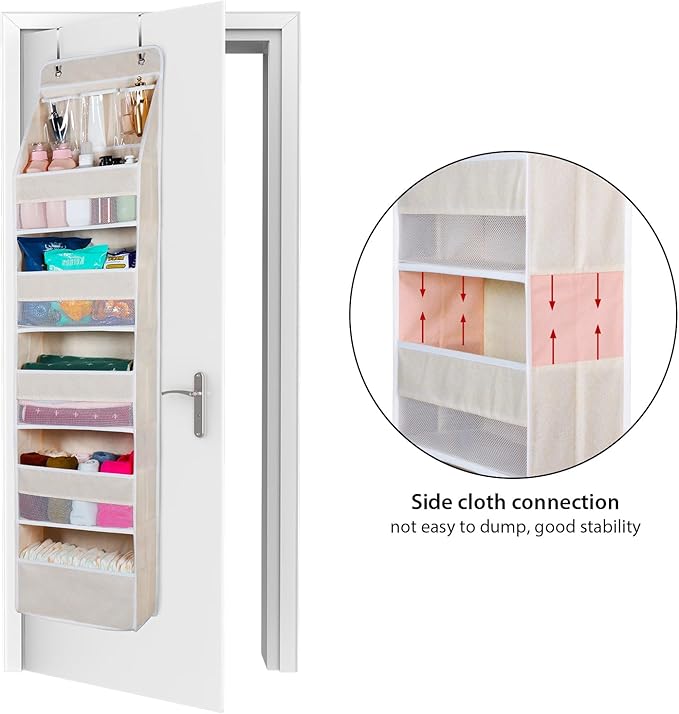 Univivi 6-Shelf Over Door Hanging Organizer Fabric Baby Door Storage - Image 4