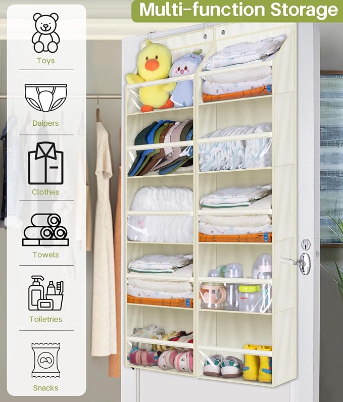 AOODA 2 Pack Over the Door Organizer, Large Capacity Closet Door Hanging - Image 7