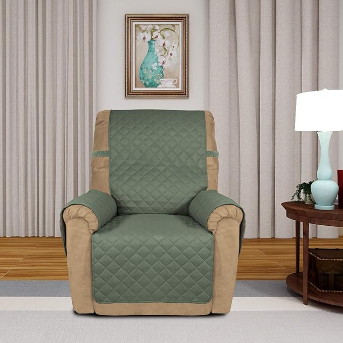 PureFit Reversible Quilted Recliner Sofa Cover, Water Resistant Slipcover - Image 2