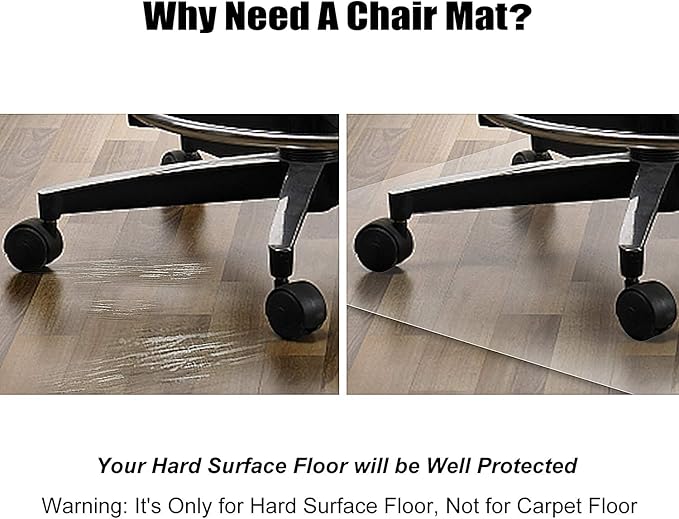 Azadx Office Chair Mat for Hardwood Floor 36 x 48'', Office Mat Plastic - Image 4