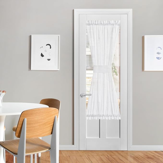 NICETOWN White Sheer Curtains for French Front Door, Short Curtains for Small by NICETOWN