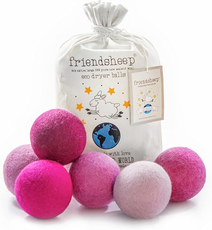 Friendsheep Wool Dryer Balls, Organic Reusable Fabric Softener Alternative by Friendsheep