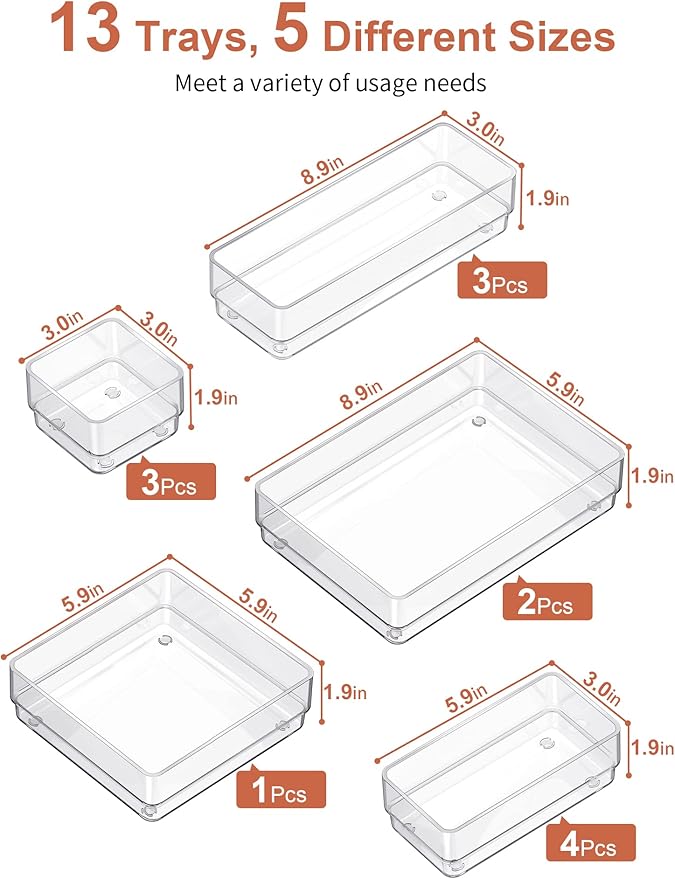 SMARTAKE 13-Piece Drawer Organizer - Image 2