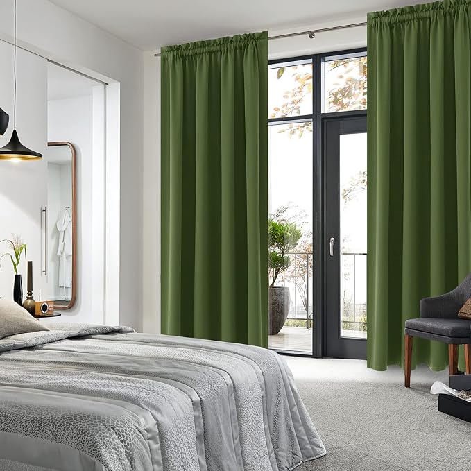 DWCN Blackout Curtains Room Darkening Thermal Insulated Bedroom Curtains Window - Image 2