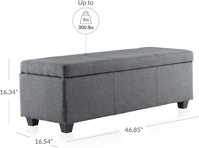 BELLEZE Storage Ottoman, 47 Inch Bench Bedroom Bench - Image 8