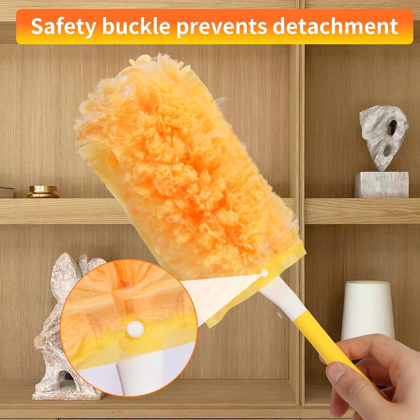 60 Count Duster Refill for Swiffer Duster with 1 Handle - 360° Multi-Surface Larger Size Feather Dusters, Disposable Duster Kit for Cleaning Home, Furniture, Blinds and Ceiling Fans