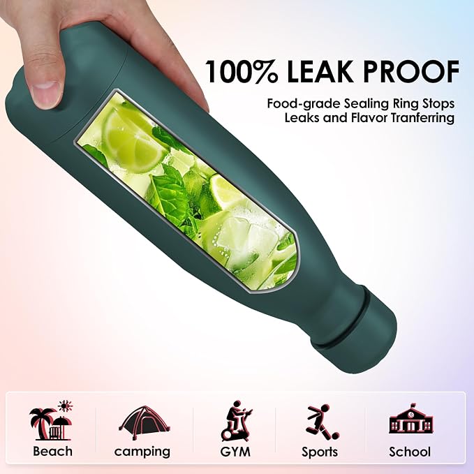 25oz Cola-Bottle Shaped Stainless Steel Leak-proof Water Bottle, Double Wall - Image 5